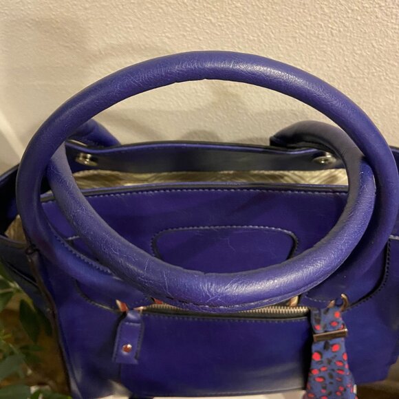 London Fog Royal Blue Structured Tote Bag - Picture 5 of 10